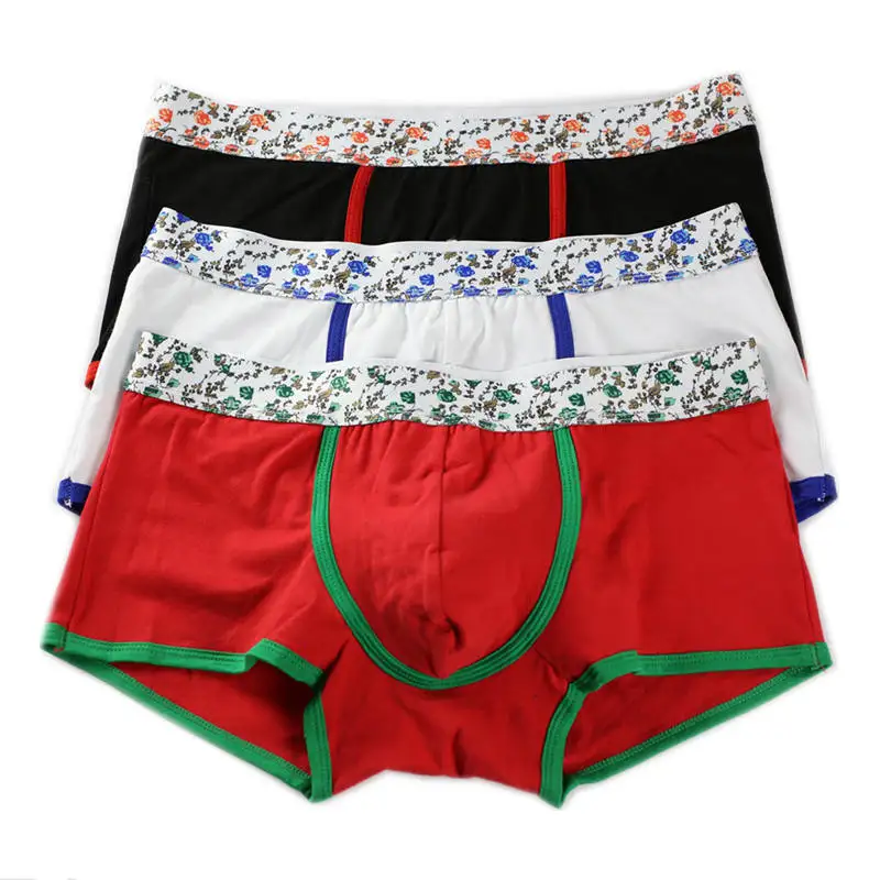 

3Pcs/Lot Mens Cotton Underwear Sexy Bulge Pouch Boxers Underpants Males Basic Boxer Trunks Shorts Breathable Bottoms Wholesale