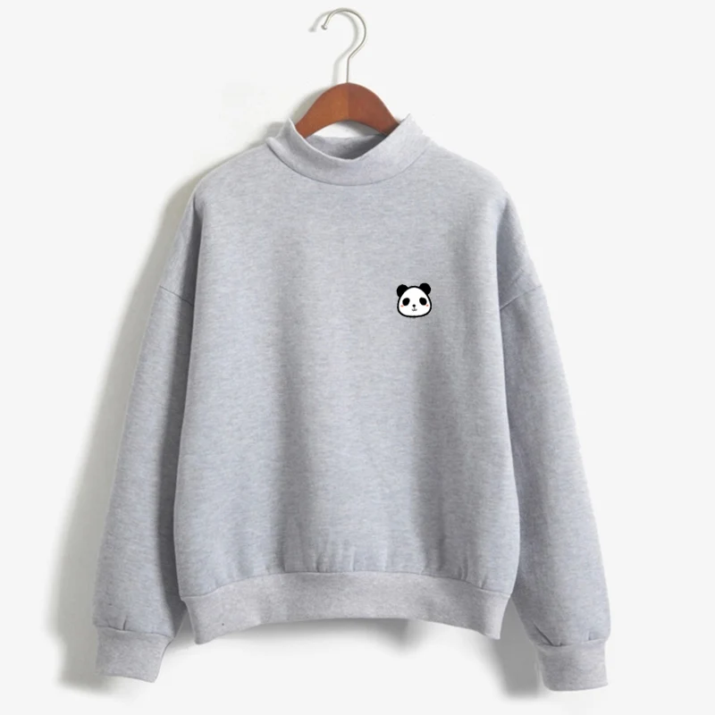New Autumn Long Sleeve Little Cute Harakuku Kawaii Panda Printed Fleece Thick Winter Sweatshirt Wom