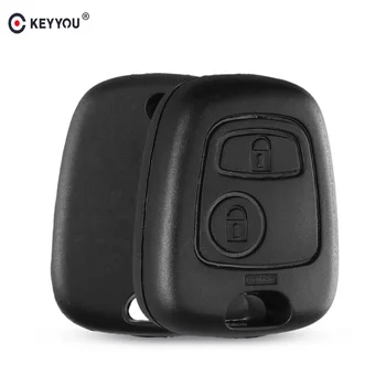 

KEYYOU Remote Key Uncut Car Key Blade Fob Case Replacement Shell Cover For Peugeot 307 107 207 407 Without Blade