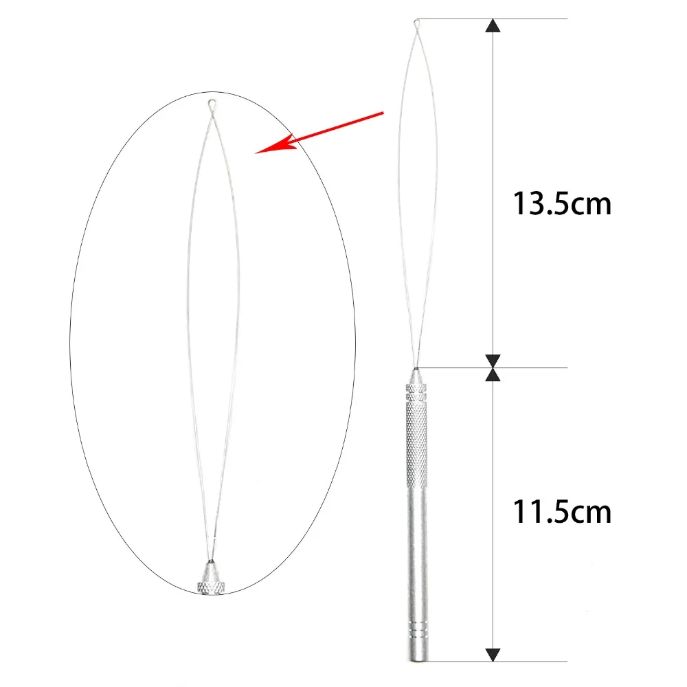 Neitsi 1 шт. металлический Нитевдеватель+ 1 шт. металлические крюковые иглы с 3 шт. вентиляционные иглы для кольца волос Entension
