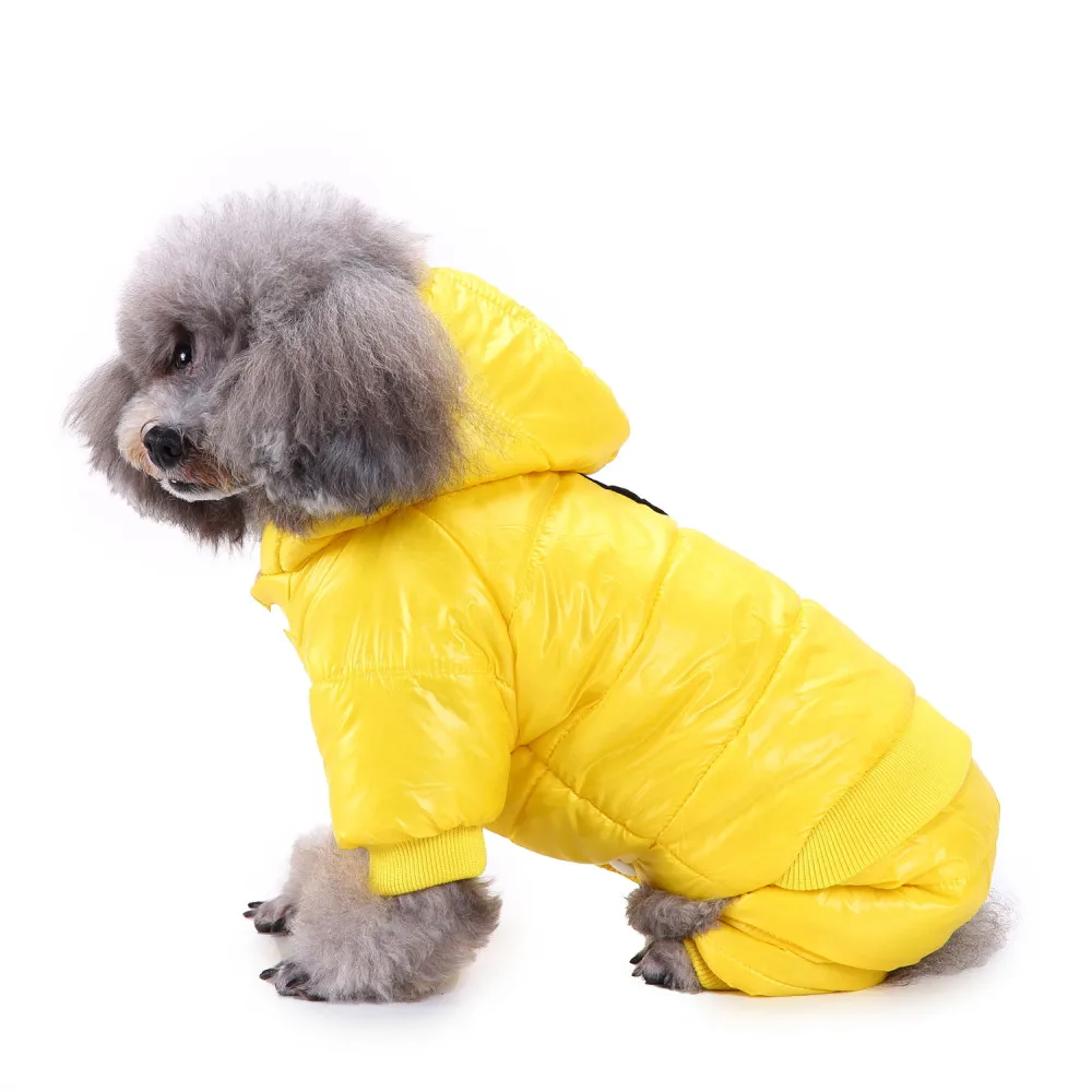Трансер Собака Хлопок костюм Одежда для собак Зима полиэстер щенок куртка теплая одежда без рукавов 18 Dec4 - Цвет: Цвет: желтый