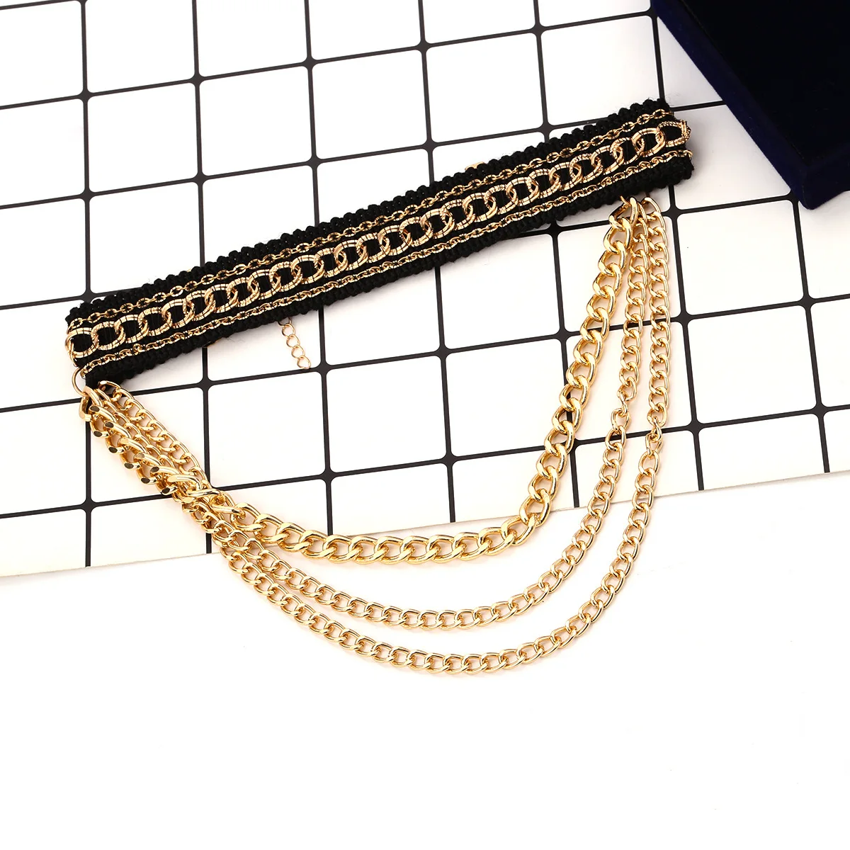 2019 модное женское ожерелье цепочка для колье сексуальное ожерелье-ошейник украшения черный Цвет