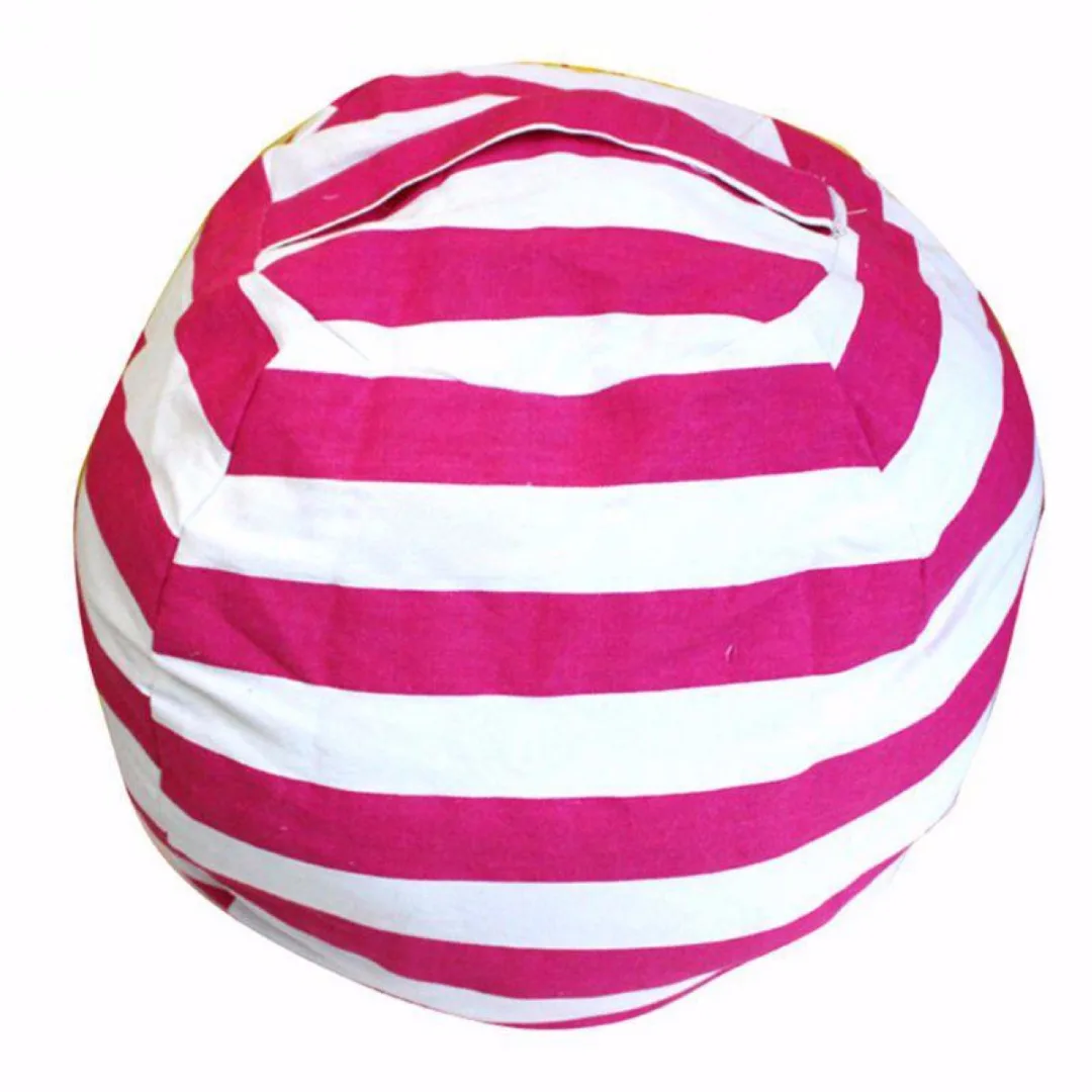 1.4/2m  Cotton Kids Stuffed Animal Toy Bean Bag Storage Pouch Soft Stripe Fabric Chair