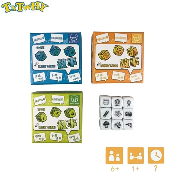 

1 Set Telling Story Dice Game Story Paper Boxes Family/Party/Friends Parents with Children Funny Imagine Magic Toys