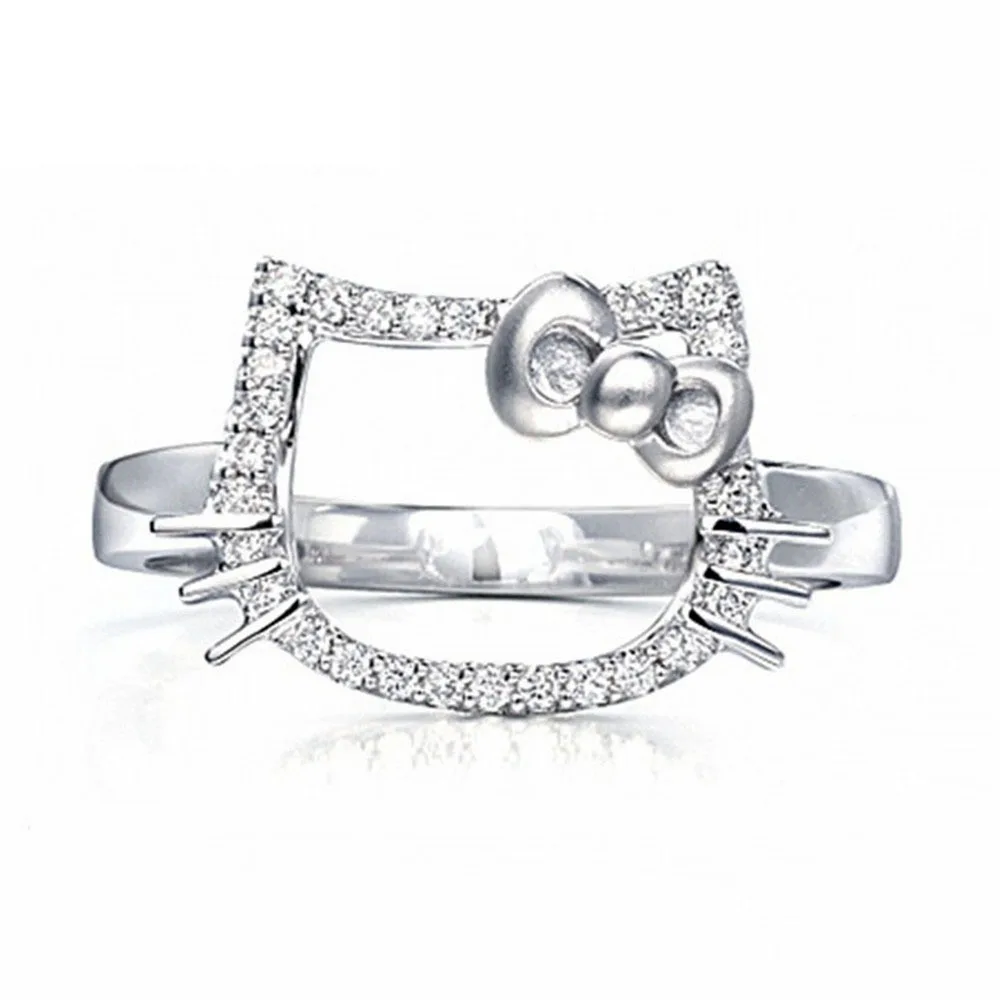 doulaimei 925 sterling silver hello kitty cat finger rings for women ring jewelry girls gift - Hello Kitty Wedding Ring doulaimei 925 sterling silver hello kitty cat finger rings for women ring jewelry girls gift - Hello Kitty Wedding Ring