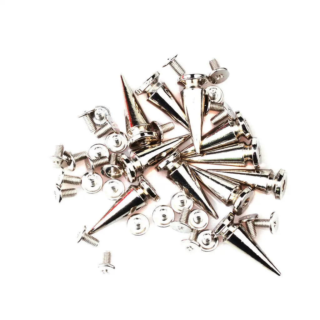 

100sets 25mm Silver Spots Tree Spikes Rivet Studs Punk Spikes ScrewBack Leather Craft Punk Jewelry Making Findings Leather Spike