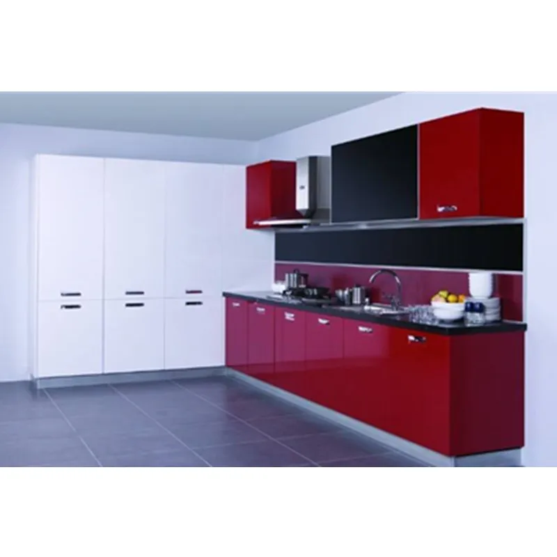 high gloss red kitchen cabinet designs-in Kitchen Cabinets ...