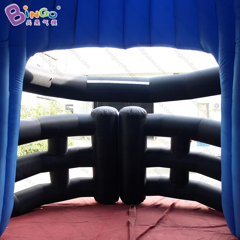  Customized 6.7X4.5 meters inflatable football helmet tunnel / blue and black inflatable helmet tunn
