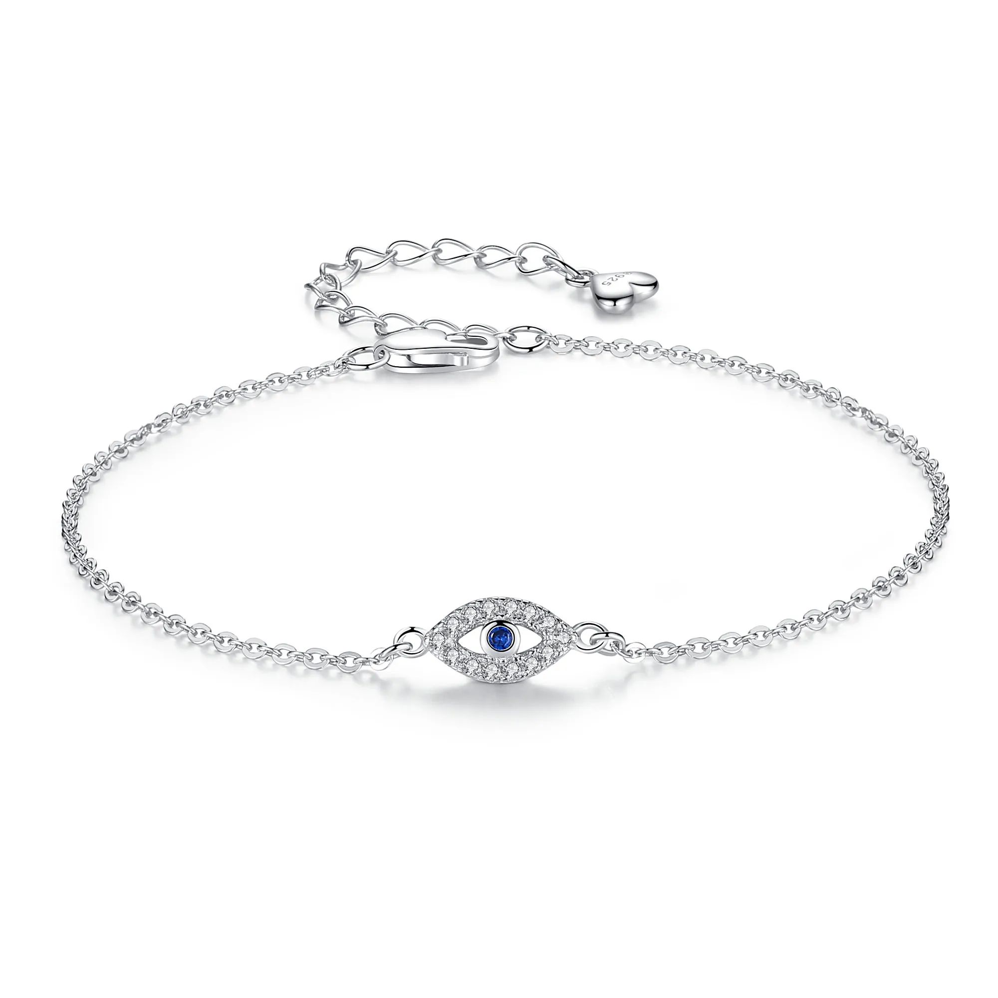 TONGZHE Fashion 925 Sterling Silver Bracelets CZ Evil Eye Bracelet Lucky Turkey Jewelry For Couple Bracelets for Women 3 Color TONGZHE Fashion 925 Sterling Silver Bracelets CZ Evil Eye Bracelet Lucky Turkey Jewelry For Couple Bracelets for Women 3 Color