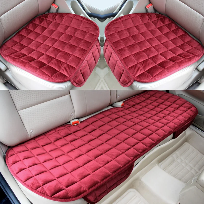 Универсальный 3 шт./компл. спереди и сзади зимняя теплая крышка сиденье автомобиля Подушка сиденья для Granta Веста Toyota Chevrolet Passat Защитные чехлы для сидений, сшитые специально для Chery KIA Mazda