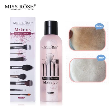 

Miss Rose Brand 180ml Pro Makeup Brushes Cleaner Liquid Cleanser Quickly Clean Makeup Puffs and Sponges & Brush Remover Tool