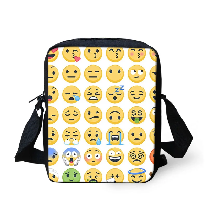 

THIKIN Kids Messenger Bags Funny Cartoon Emoji Cute Printed Girls Mini Bags Children Travel Mini Shoulder Bags Custom Your Name