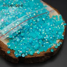 2000 шт аквамариновые желе AB цветные стразы 3D для дизайна ногтей советы SS6 2 мм плоские с задней стороны хрустальные бусины для украшения для ногтей декоративные аксессуары