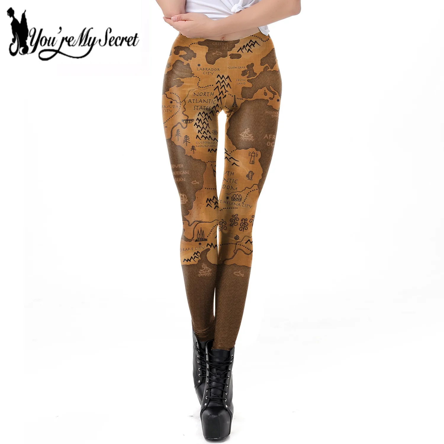 

[You're My Secret] New Arrival 3D Printing Game Of Thrones Map Fitness Leggings For Women Fashion Sexy Elastic Slim Leggin Pants