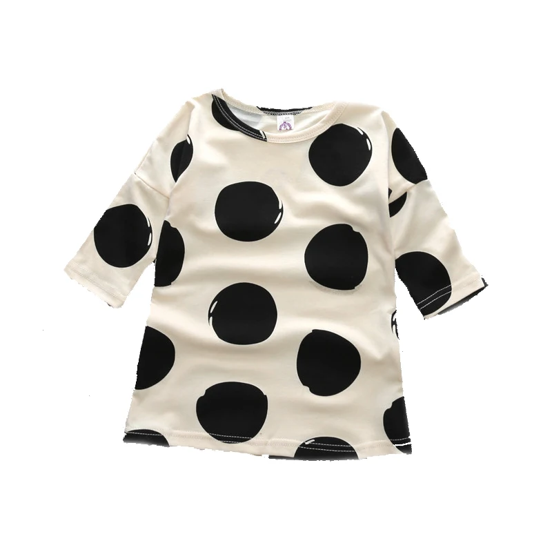 

girls long sleeve dresses autumn spring polka dots children clothing cotton dress for baby girls