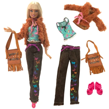

NK One Set Fashion Uniforms Cool Fall And Winter Clothes Clothing Dress set For Barbie Doll Girl Best Gift Doll Accessories 249A