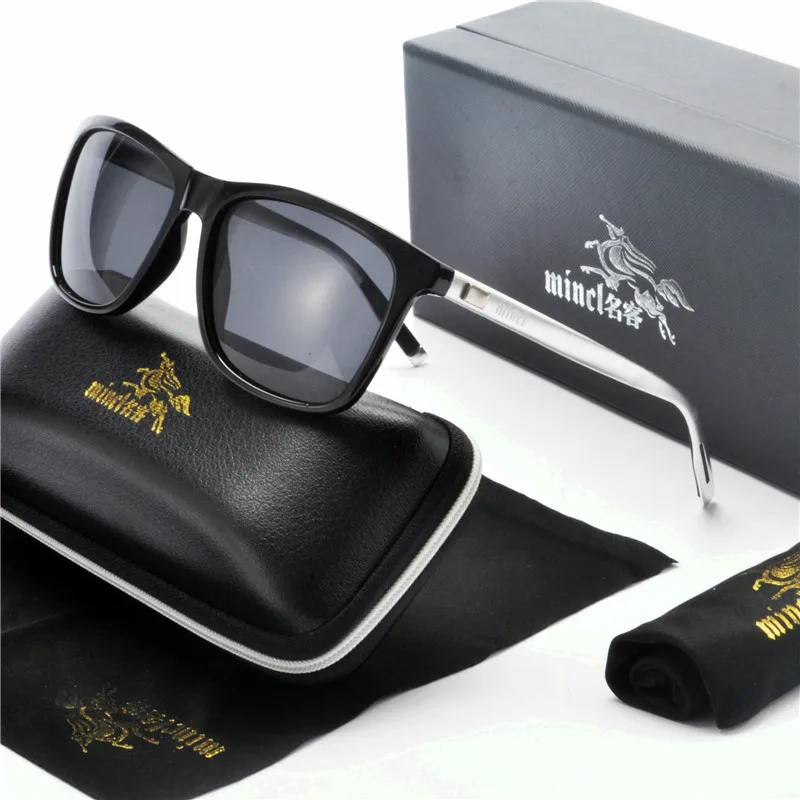 

MINCL Square Polarized Sunglasses Men Vintage Driving Coating UV Protection Fashion Sun Glasses Color Mirror for Men/Women FML