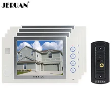 JERUAN 8 inch TFT video door phone Recording intercom system 4 monitors + 700TVL IR Night vision pinhole Camera 8GB TF card