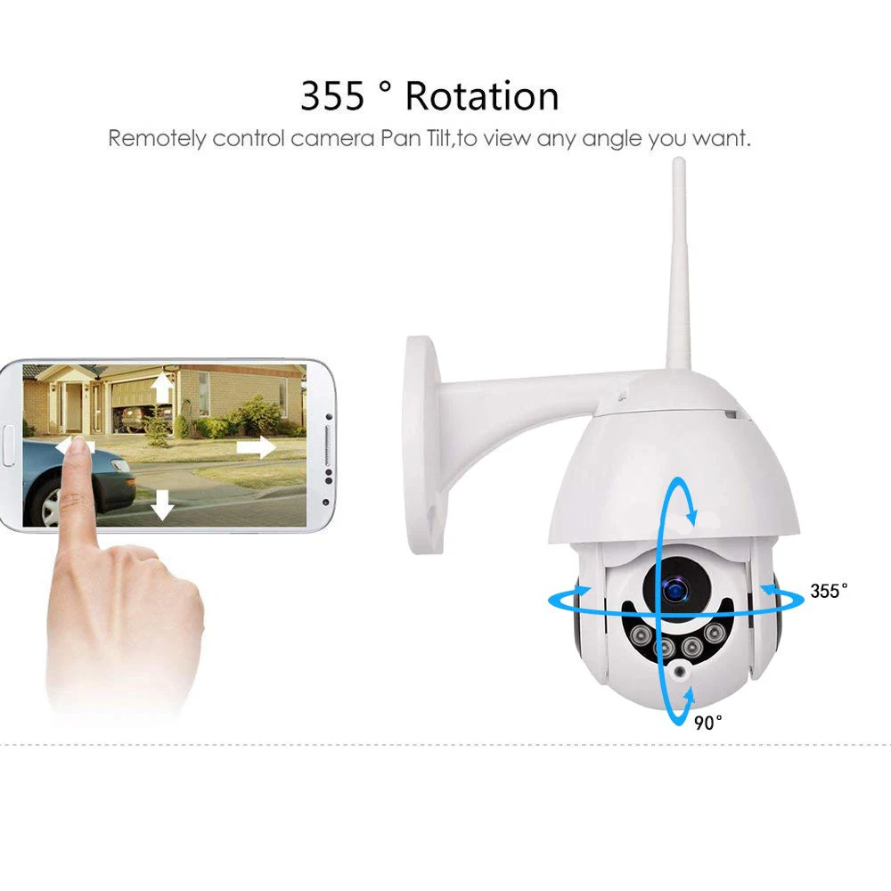 WI FI Камера наружная камера наблюдения с датчиком PTZ IP H.264 + 1080 p Скорость купольная