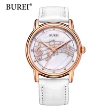 BUREI Quartz Watch Ladies Top Fashion Brand Special Design Women Leather Casual Dress Hour Female Waterproof Wrist Watches Hot