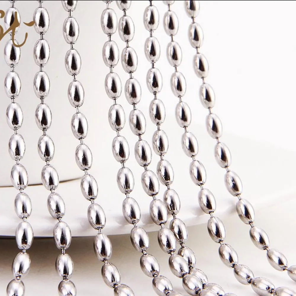 1.5/2/2.4/3mm Silver Color Stainless Steel Ball Bead Chain For