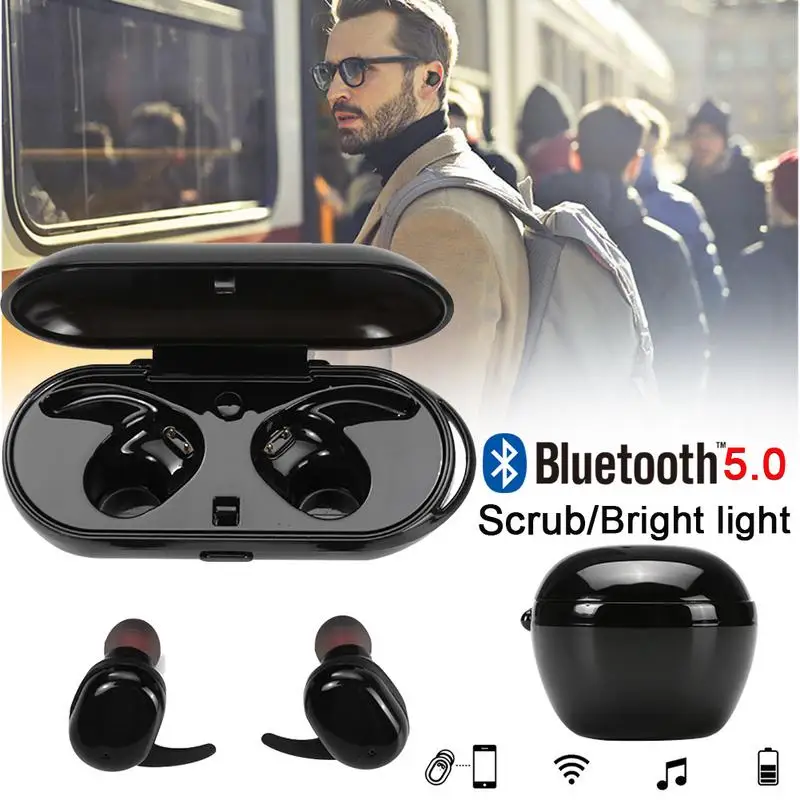 

TWS 5 Bluetooth Earphone Touch Control Waterproof Mini Binear Swimming Waterproof True Wireless Earbuds With Charging Case