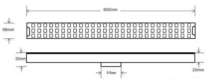 Нержавеющая сталь длинный душ Трап Wetroom Линейный душ слив решетка 600 мм DR055