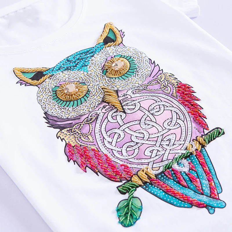 Ручной отбортовывые алмазные Camisetas Mujer 2021 летняя футболка для женщин S отделкой