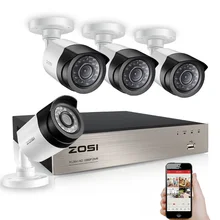 ZOSI 4CH 1080P TVI DVR 2.0MP 1080P CCTV Camera P2P Home Outdoor Security Camera Surveillance CCTV System Kits