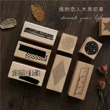 

1 Pcs Vintage Basic Decoration Series Wooden Rubber Stamps for DIY Scrapbooking Stationery Scrapbooking Standard Stamp