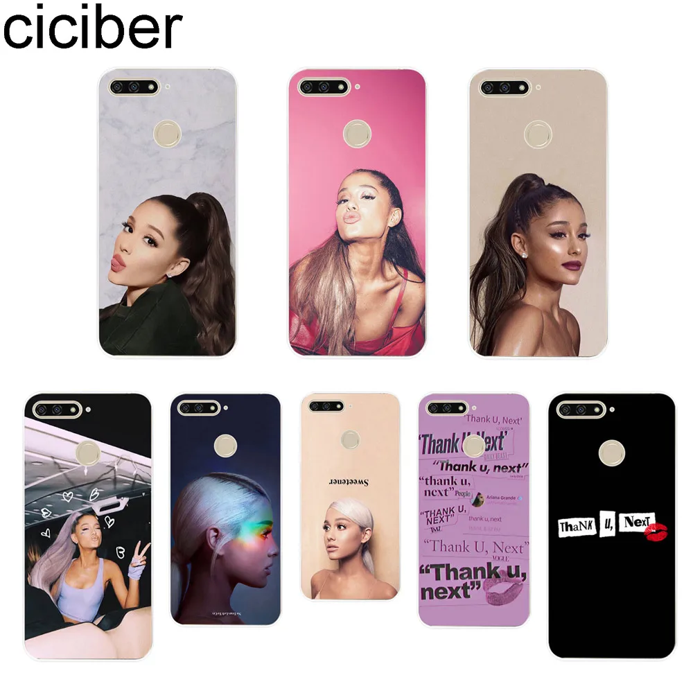 

ciciber Ariana Grande for Huawei Y9 Y7 Y6 Y5 Y3 Prime Pro 2018 2017 2019 Soft TPU Clear Back Cover Phone Cases Capa Thank U,Next
