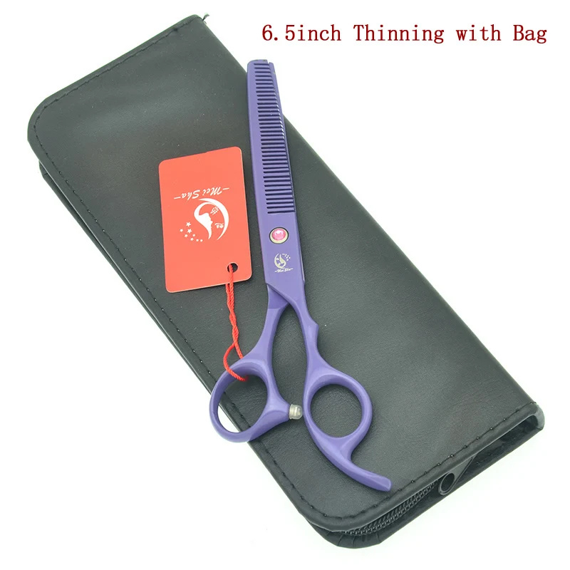 Meisha 7 дюймов фиолетовые Профессиональные Парикмахерские ножницы набор парикмахерские прореживающие ножницы парикмахерские инструменты для ухода за волосами HA0466 - Цвет: HA0468 with Bag