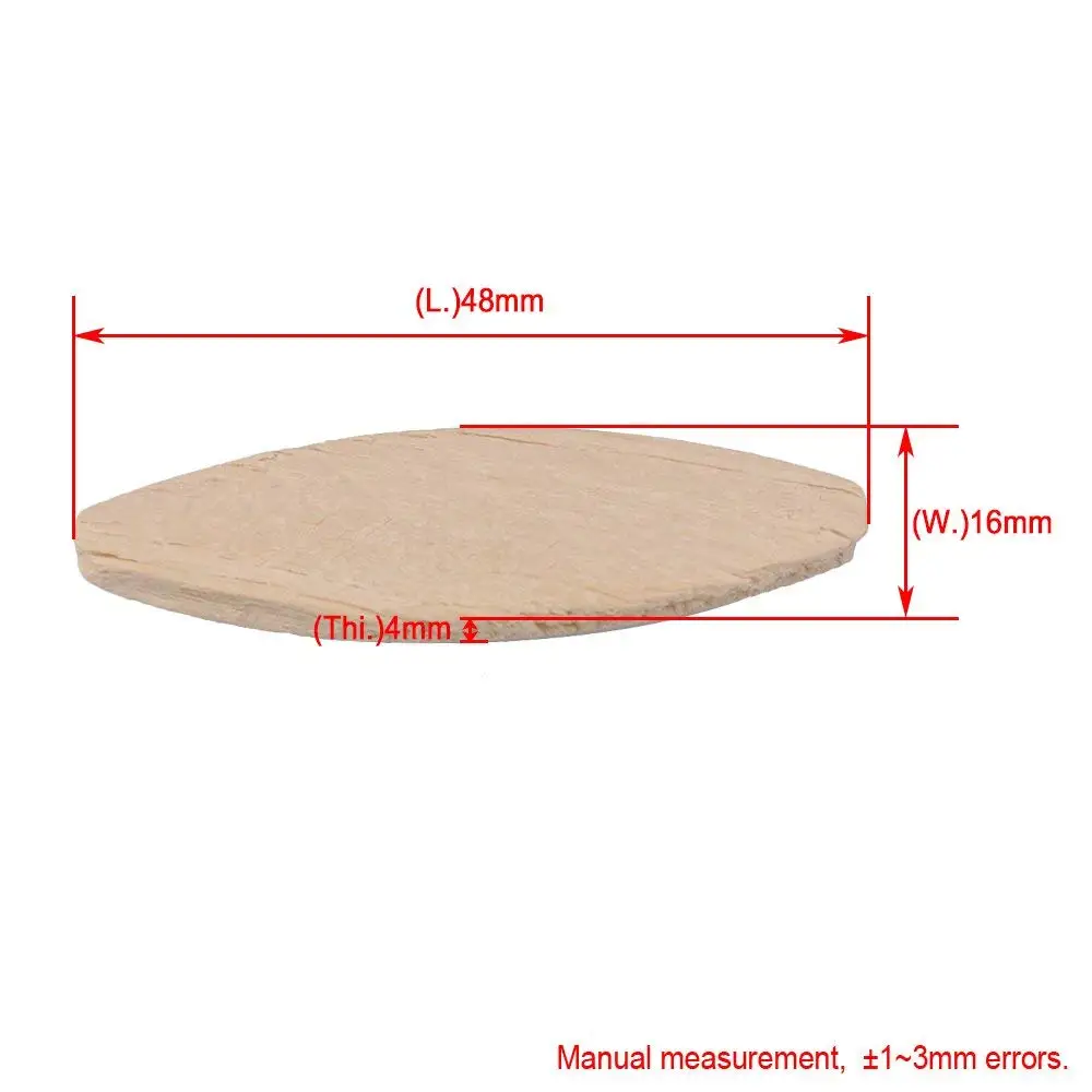

100Pcs 4.8x1.6x0.4CM Beechwood Biscuit Jointers Connecting Plates for Joiners Woodworking Pack