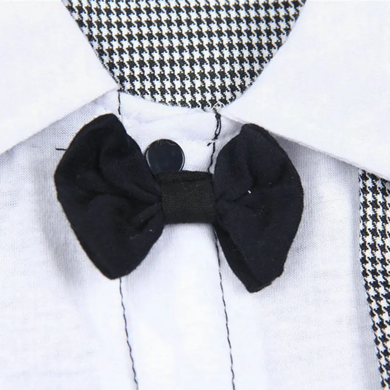 Nice Boy Baby Infant Formal Gentleman Clothes Button Necktie Suit Romper 0-18M Nice Boy Baby Infant Formal Gentleman Clothes Button Necktie Suit Romper 0-18M