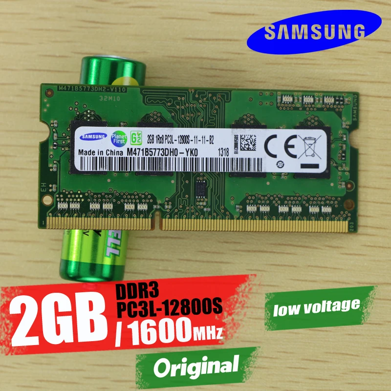 

Samsung 2G 2GB DDR3 PC3L 12800S 1600Mhz Laptop Memory 2G PC3L-12800S ddr3 1600 MHZ 204pin Notebook RAM (SEC chipset)