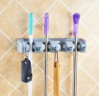 

1PC Kitchen Organizer Mop Holder 5/4/3 Position Brush Broom Hanger Storage Rack Household Mop Brush Hanger Gadgets NG 004