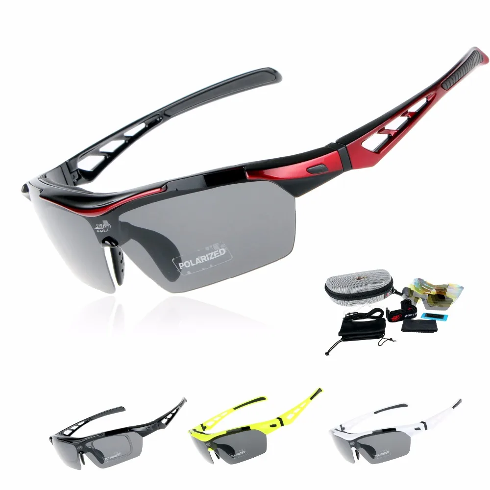 Очки велосипедные COMAXSUN поляризационные 5 линз УФ 400|5 lens|professional polarized cycling glassespolarized