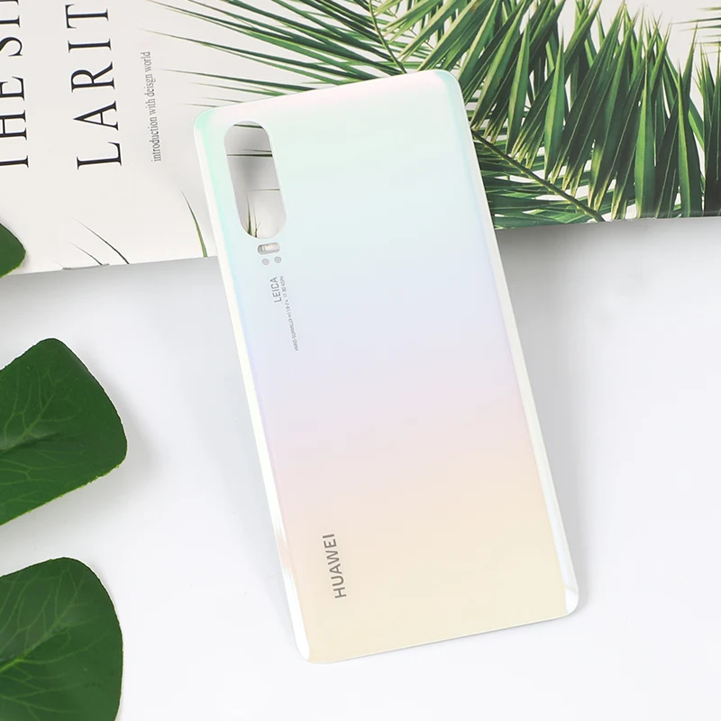 P 30 корпус для huawei P30 стеклянная задняя крышка батарейного отсека Запасные части для мобильного телефона чехол+ клей - Цвет: Pearl