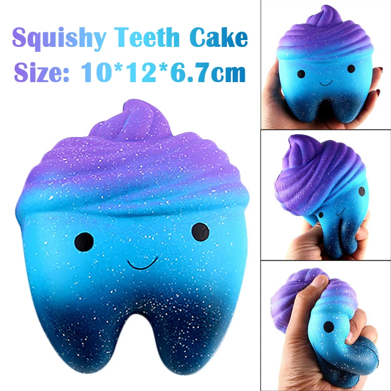 

Squishy Fun Kawaii Cartoon Tooth Cake PU Relief Toys Imitation Slow Rising Kids Anti-strss Soft Rebound Children's Toys Squeeze