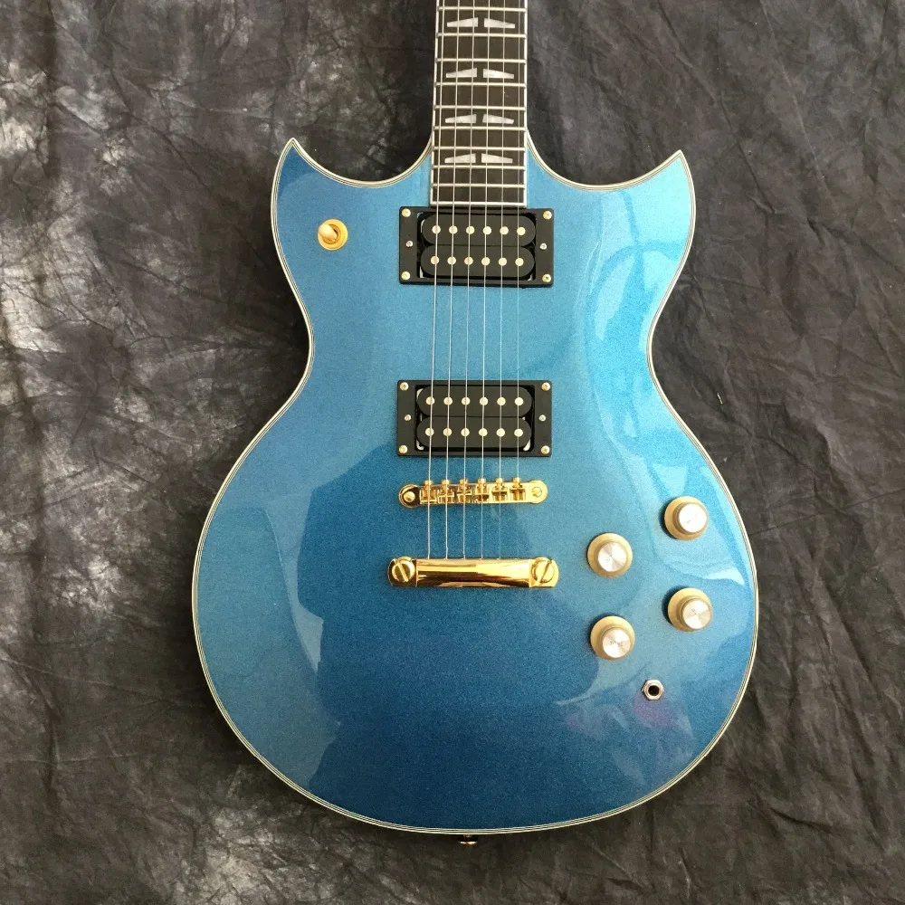 

New Arrival China OEM Blue Metal Finishing Suneye SG Electric Guitar With Pull / Push Switch As Photos