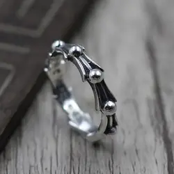 Тайский Серебряные ювелирные изделия личности прекрасно край плетеное кольцо ретро Для мужчин и Для женщин кольцо S925 стерлингового