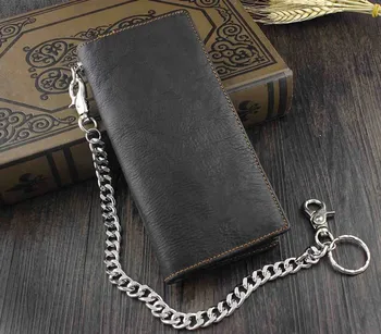 

Mens Card/Money Holder Genuine Leather Wallet Purse w/ Chain