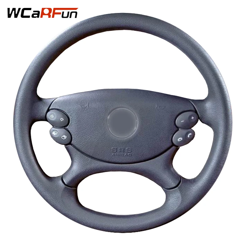 WCaRFun Black Artificial Leather Car Steering Wheel Cover for Mercedes Benz CLS350 CLS500 CLS-Class E-Class W211 E230 E280 E350 WCaRFun Black Artificial Leather Car Steering Wheel Cover for Mercedes Benz CLS350 CLS500 CLS-Class E-Class W211 E230 E280 E350