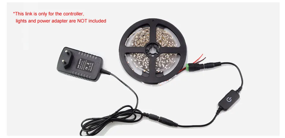 LED Dimmer DC12-24V 4A Dimmer Controller With DC Plug Brightness Adjust ONOFF Touch Switch For Single Color LED Strip Light  (3)