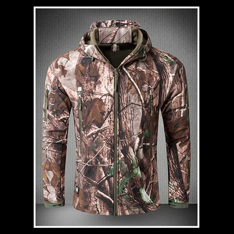 Men Waterproof Windproof Military Camouflage Softshell Tactical Jacket Outdoor Sport Hiking Keep Warm Coat Hooded Army Clothing - Цвет: Style 4