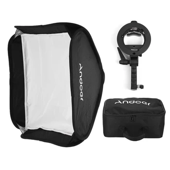 

Russia Free Shipping Andoer 80 * 80cm Folding Softbox with S-type Handheld Flash Speedlite Bracket Bowens Mount and Carrying Bag