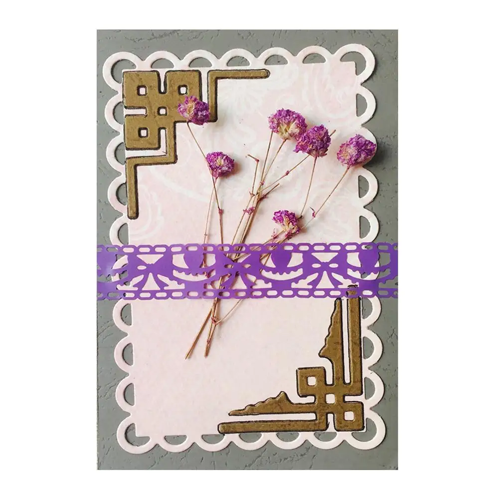 

New Lace Corner Metal Cutting Dies for DIY Scrapbooking Album Embossing Paper Cards Making Decor Crafts Carbon Steel Die Cuts