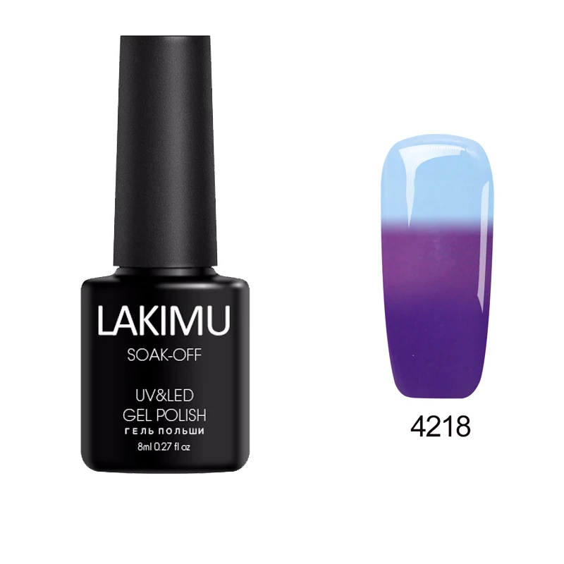 LAKIMU Nails Art УФ Гель-лак изменение температуры Цветной Гель-лак для ногтей длительное Замачивание Хамелеон термо гель лак - Цвет: 4218