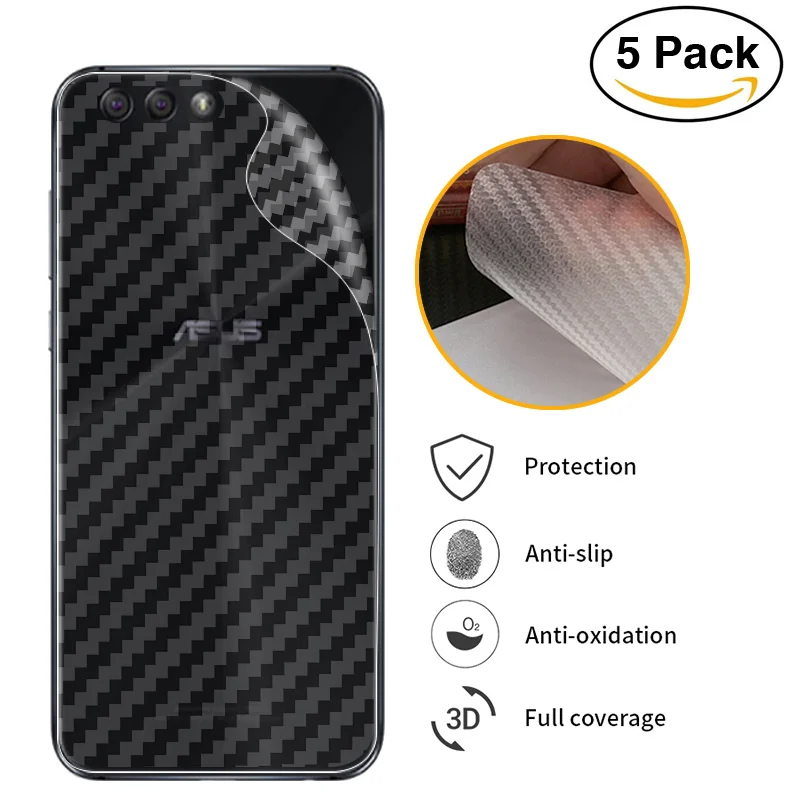 5 шт 3D углеродное волокно задняя крышка Защитная пленка для ASUS ZenFone 4 Selfie ZE554KL ZD553K
