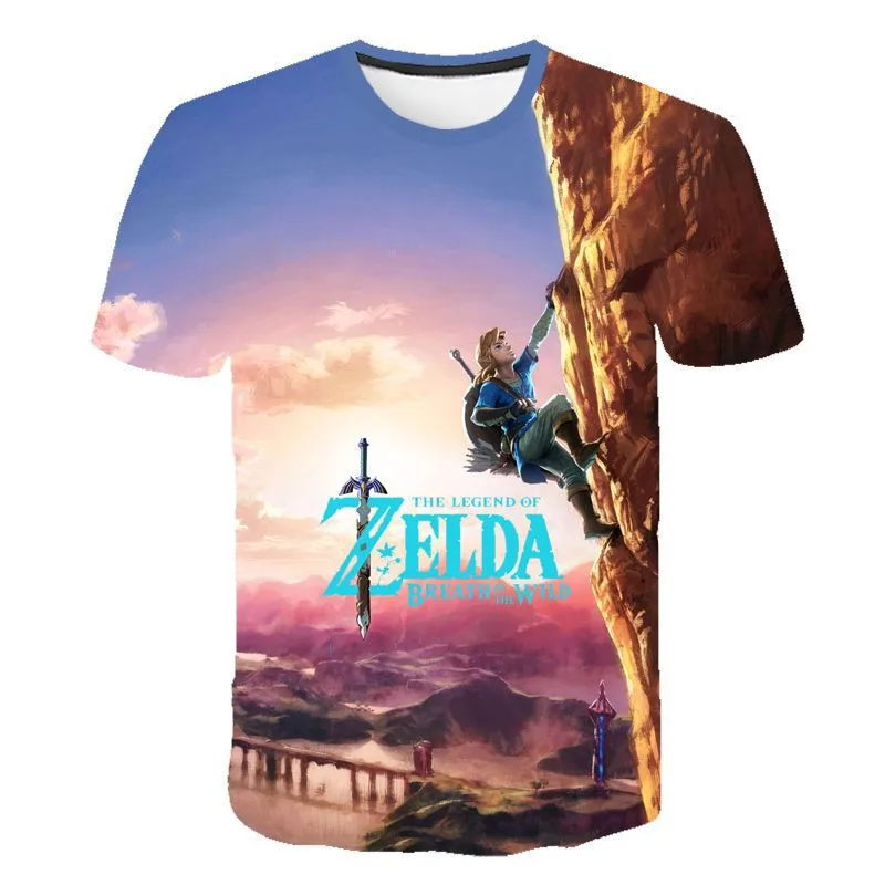

2019 Summer Newest 3D Printed The Legend of Zelda:Breath of the Wild Kids T-shirt Short Sleeve tee Cartoon children T-shirt